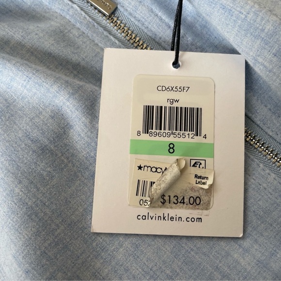 Calvin Klein Sky Blue Zipper Belted Collard
Mini Dress New, NO tags! Size 8 - Picture 5 of 5